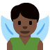 🧚🏿‍♂️ man fairy: dark skin tone display on Twitter